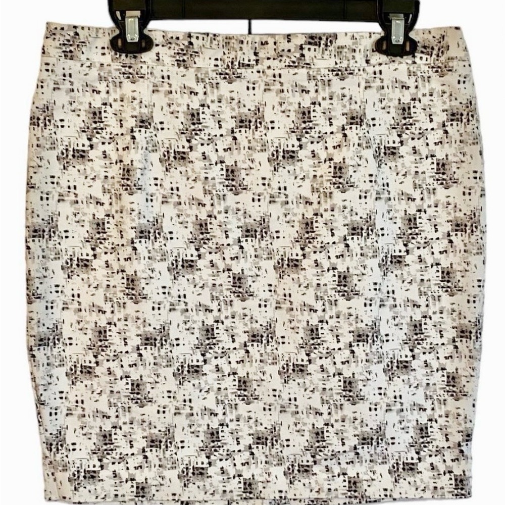 Willi Smith Monochrome Abstract Pencil Skirt